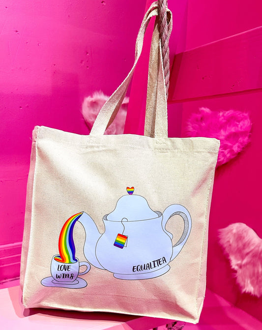 Equali-TEA LGBTQ+ Canvas Tote Bag