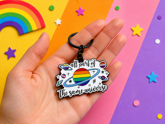 All Part of the Same Universe Enamel Keychain
