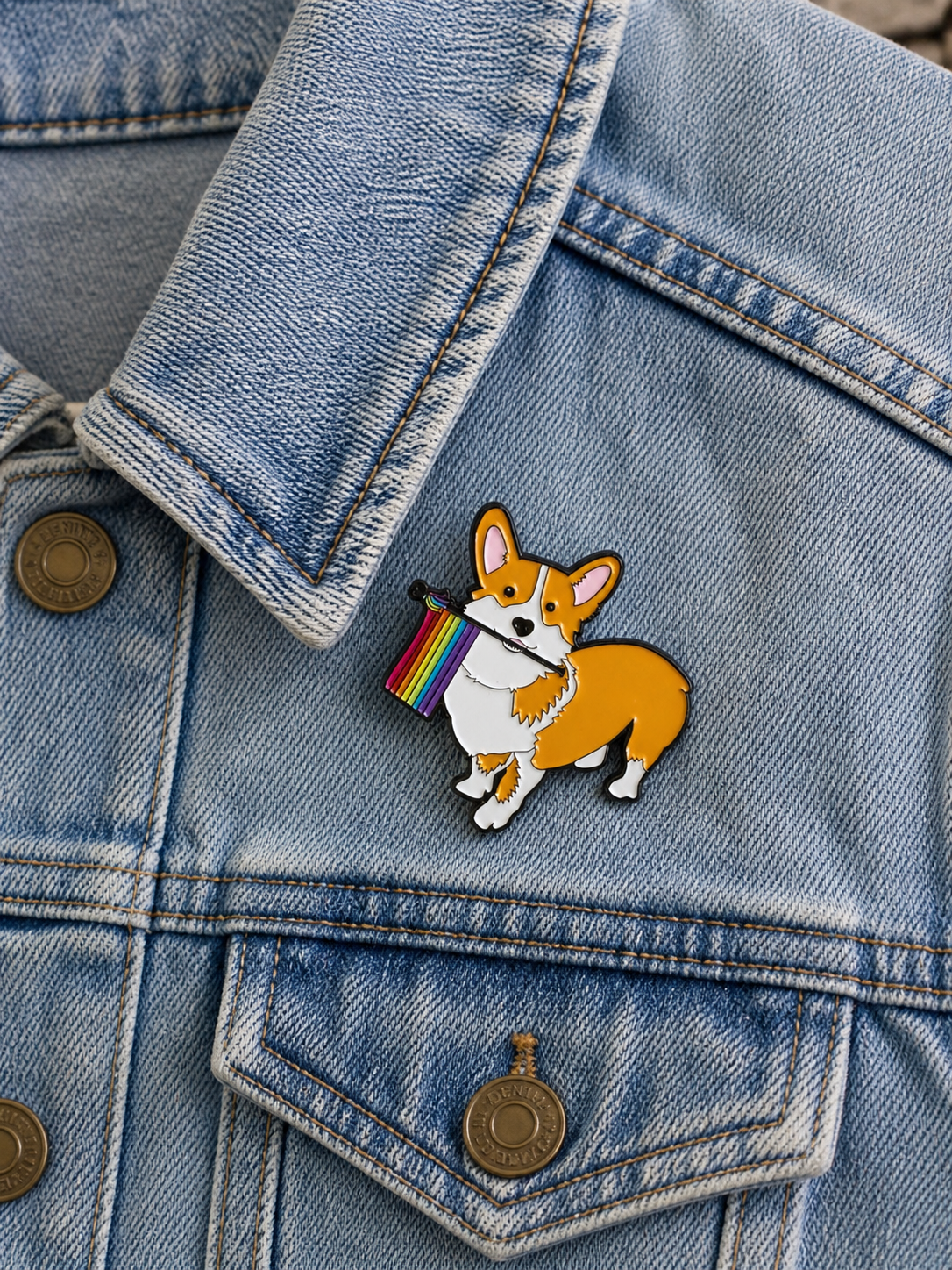 Pride Corgi Enamel Pin