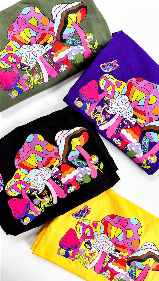 Mushroom LGBTQ+ Pride Garden Unisex T-Shirt