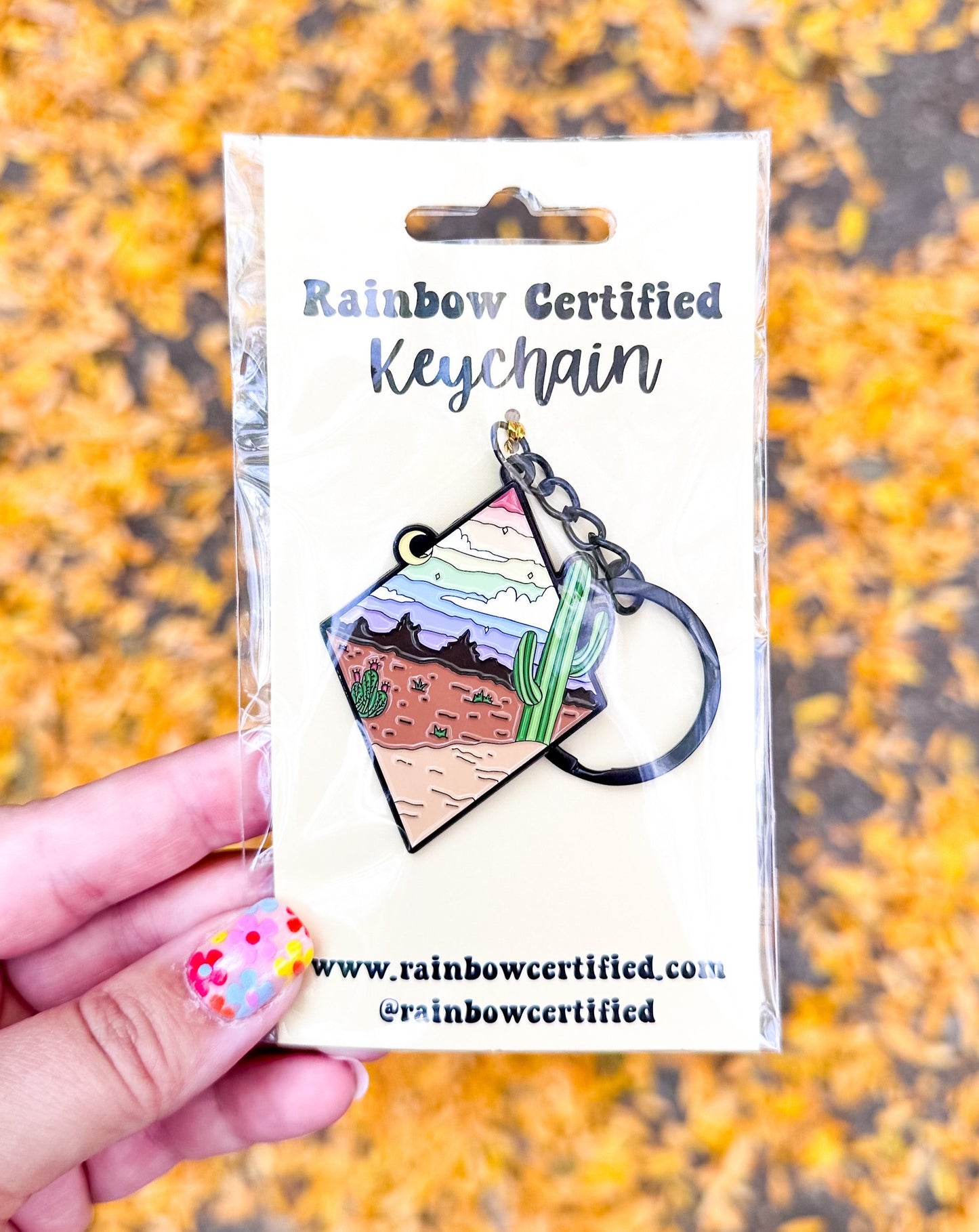 Arizona Rainbow Nights Enamel Keychain