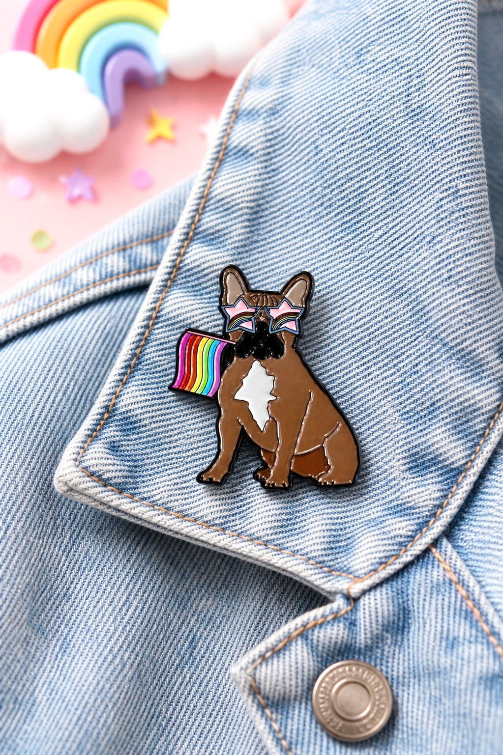 French Bulldog Pride Dog Enamel Pin