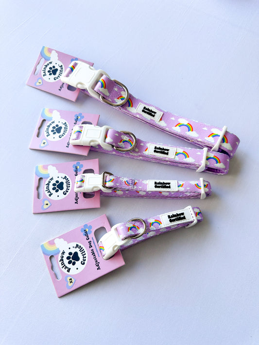Pastel Purple Rainbow Dog Collar