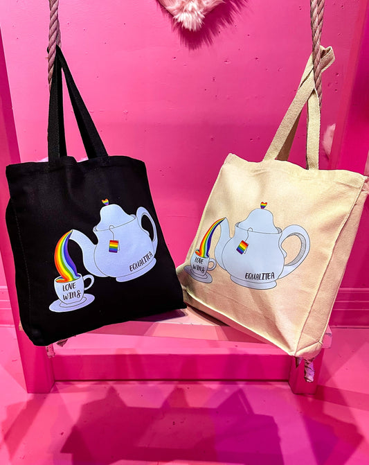 Equali-TEA LGBTQ+ Canvas Tote Bag