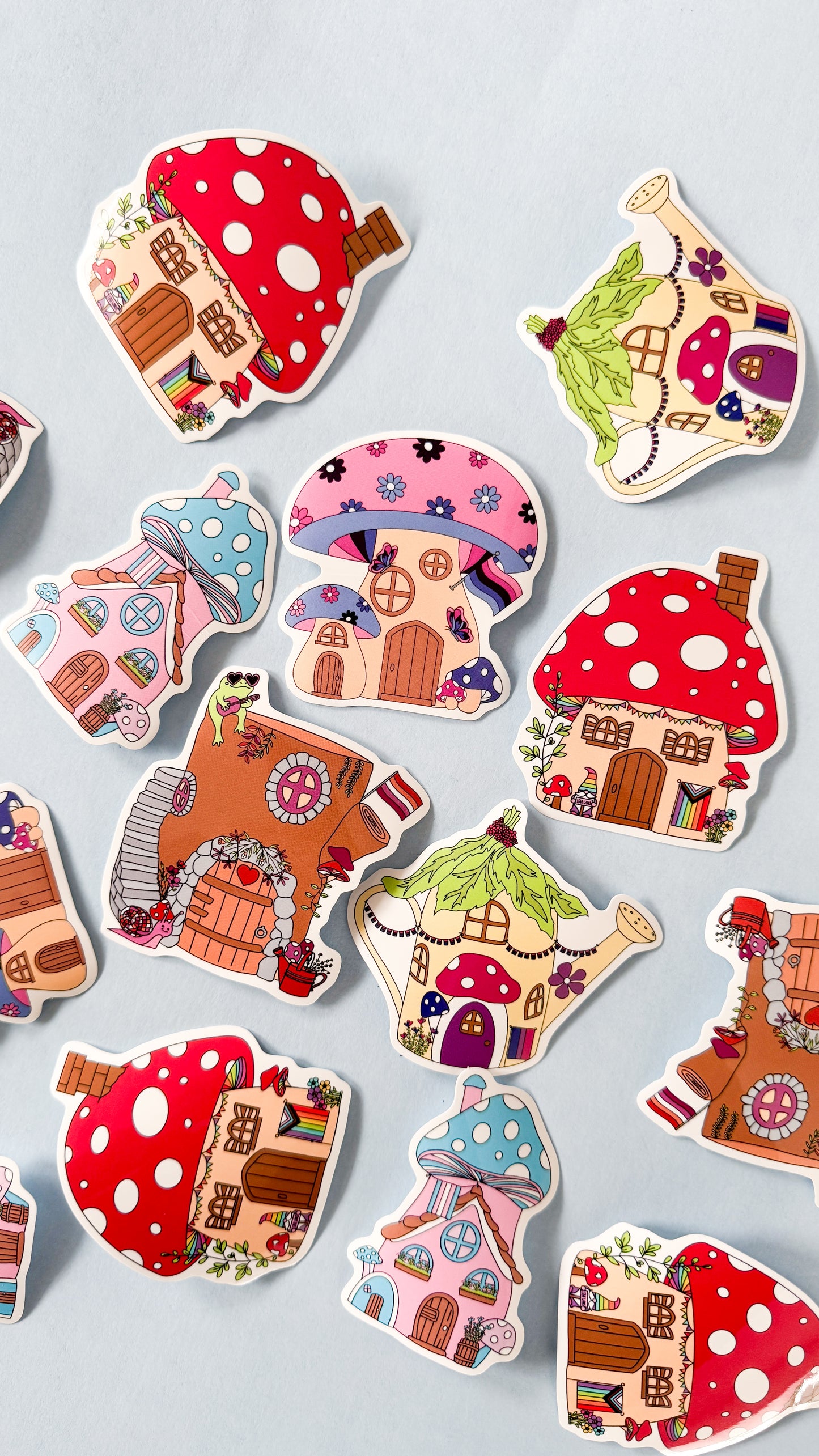 Fairy Mushroom Omnisexual Pride House Sticker