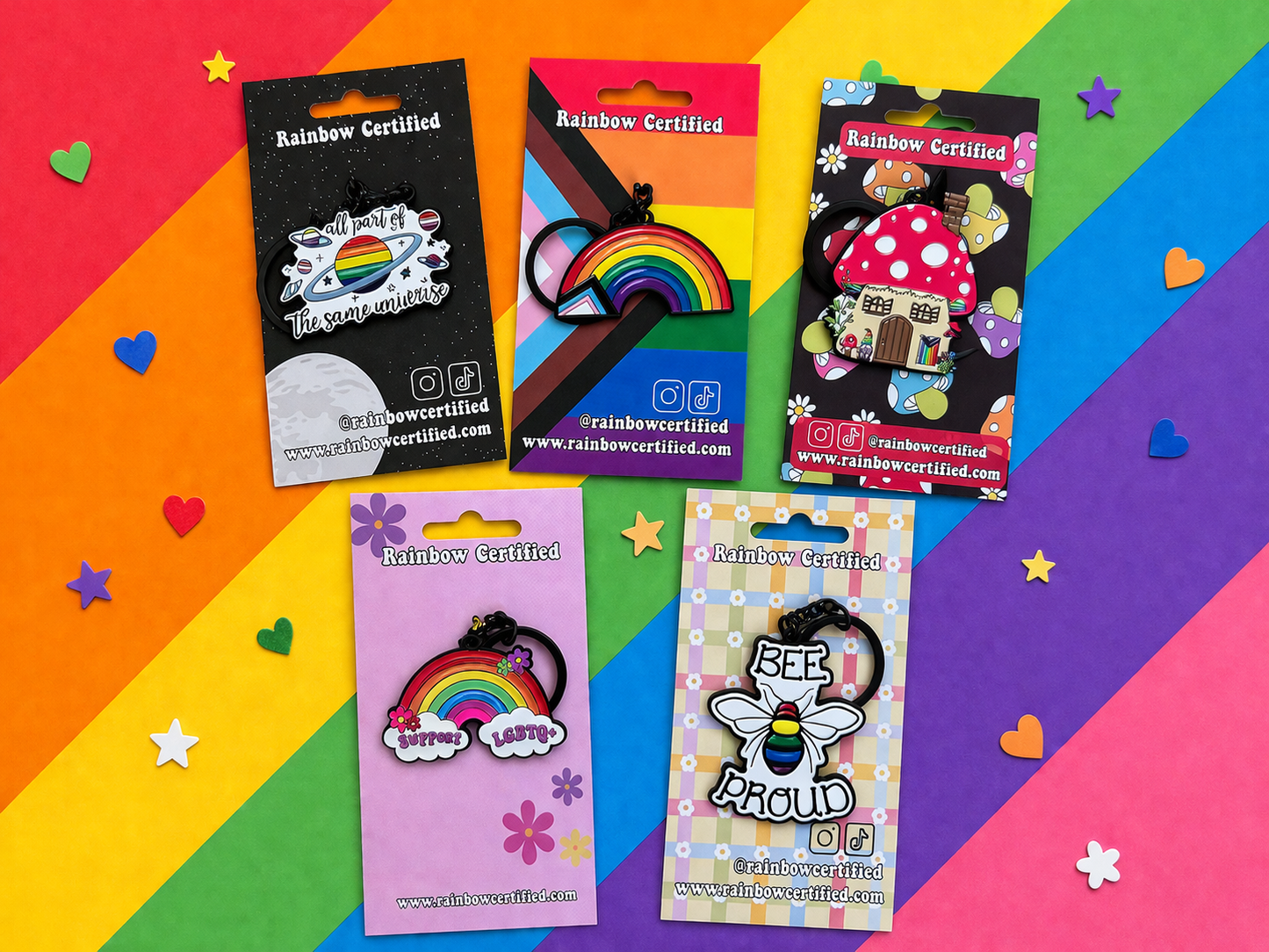 Progressive Rainbow Enamel Keychain