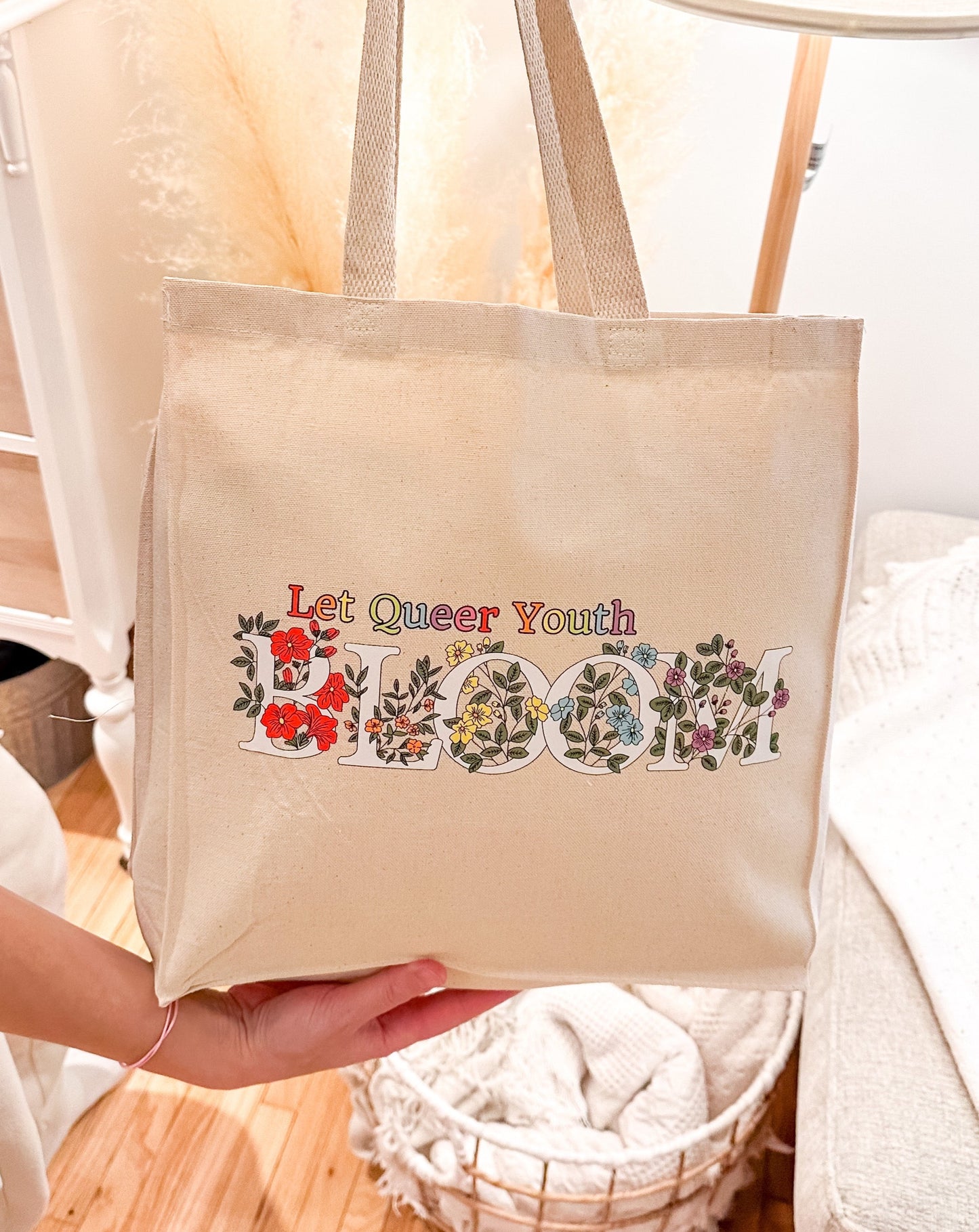 Let Queer Youth Bloom Canvas Tote Bag