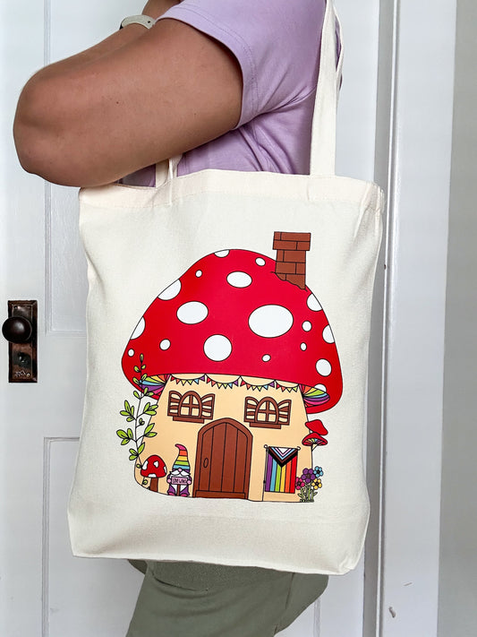 Fairy Mushroom Pride House Tote Bag