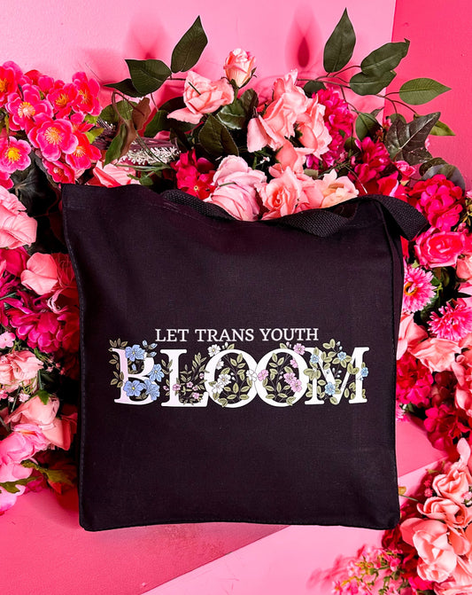 Let Trans Youth Bloom Canvas Tote Bag