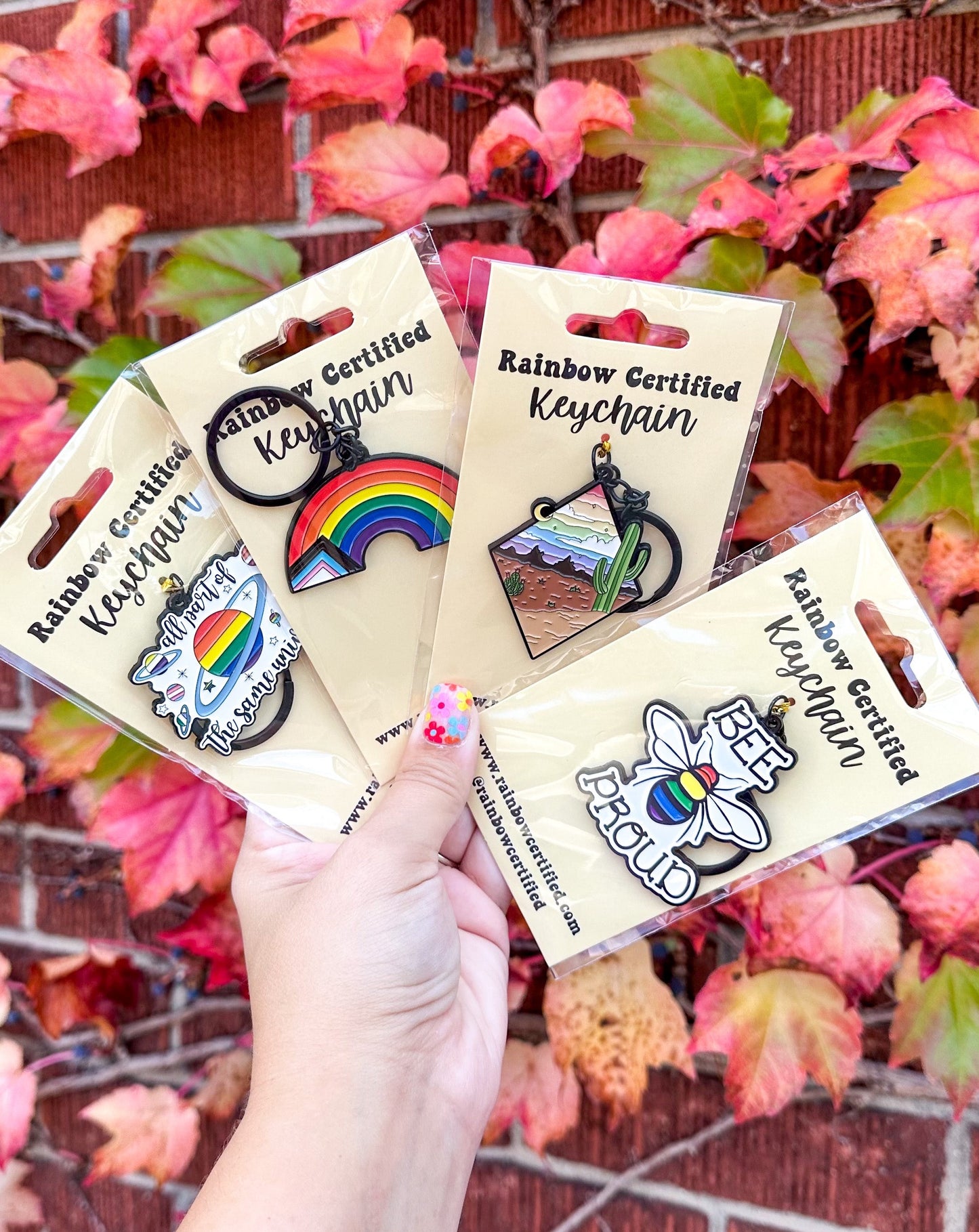 Progressive Rainbow Enamel Keychain