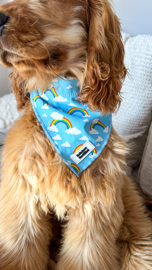 Pastel Blue Rainbow Dog Bandana