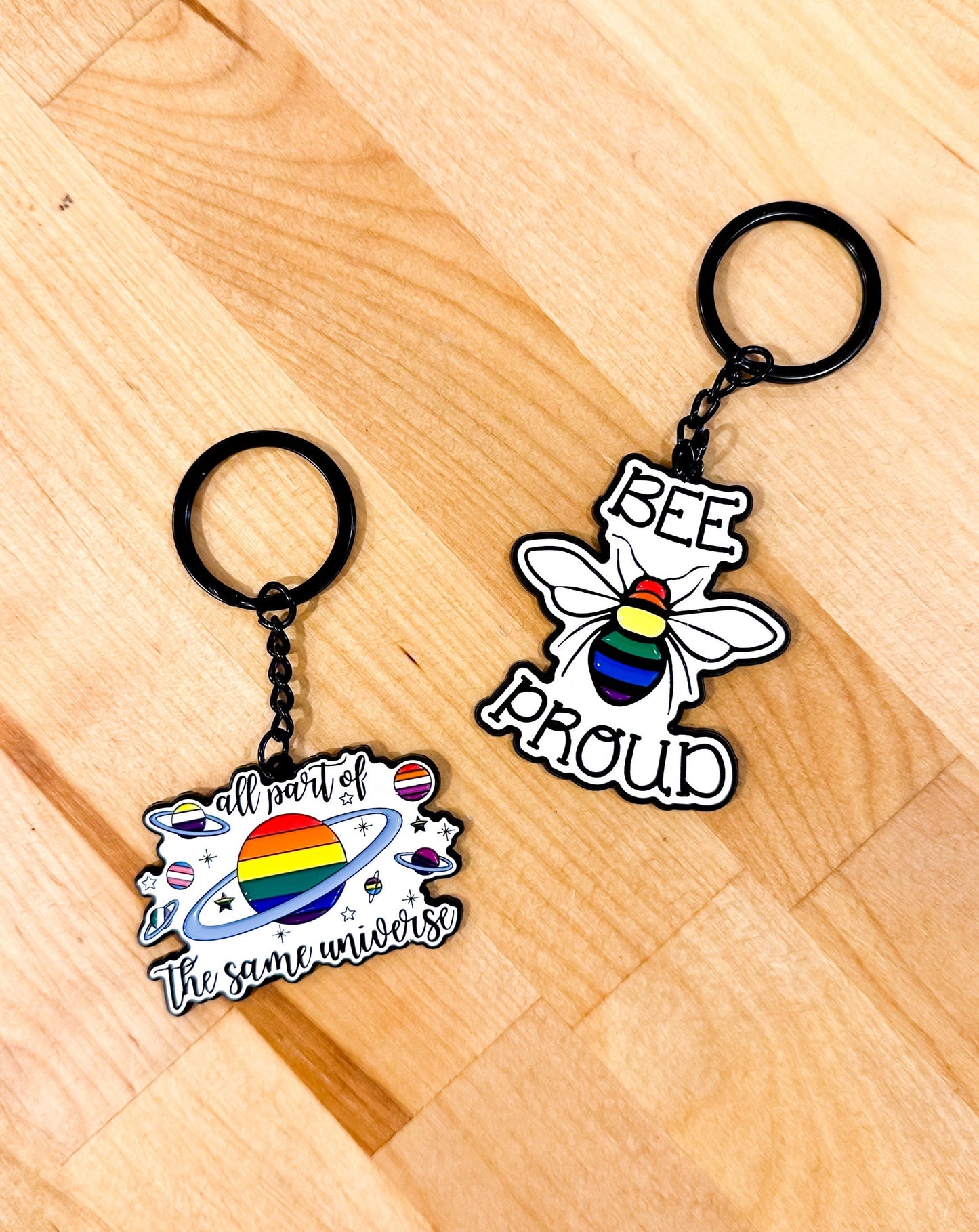 Bee Proud Enamel Keychain