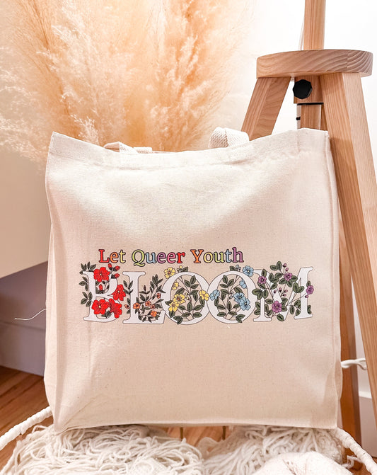 Let Queer Youth Bloom Canvas Tote Bag