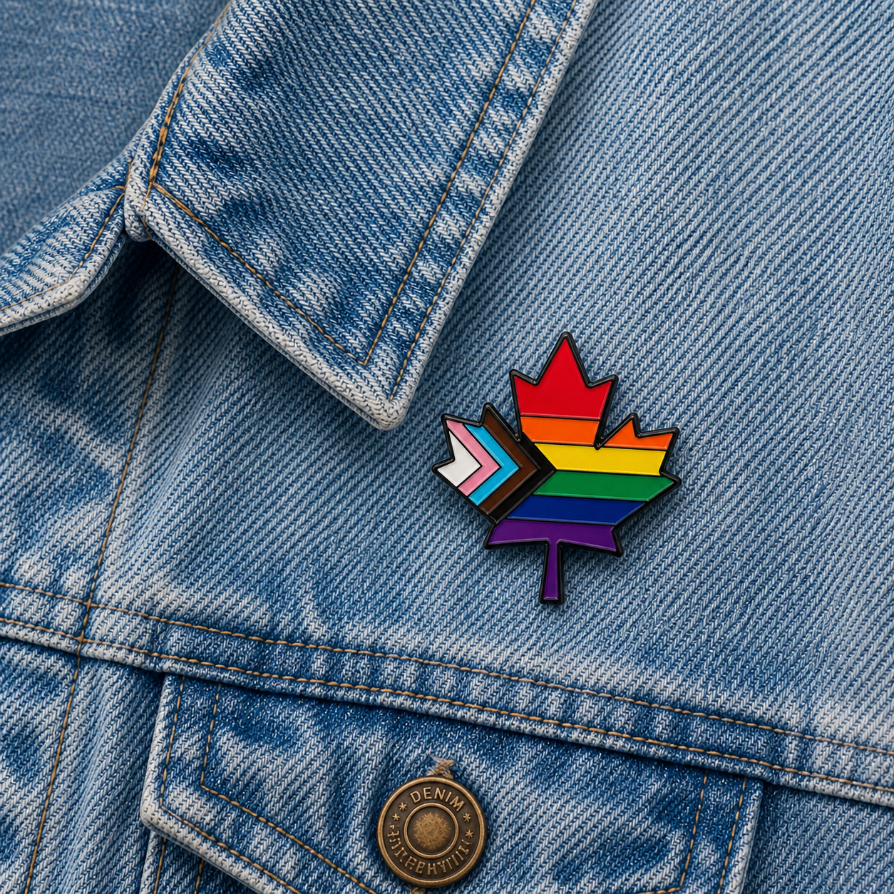 Progressive Maple Leaf Pride Enamel Pin