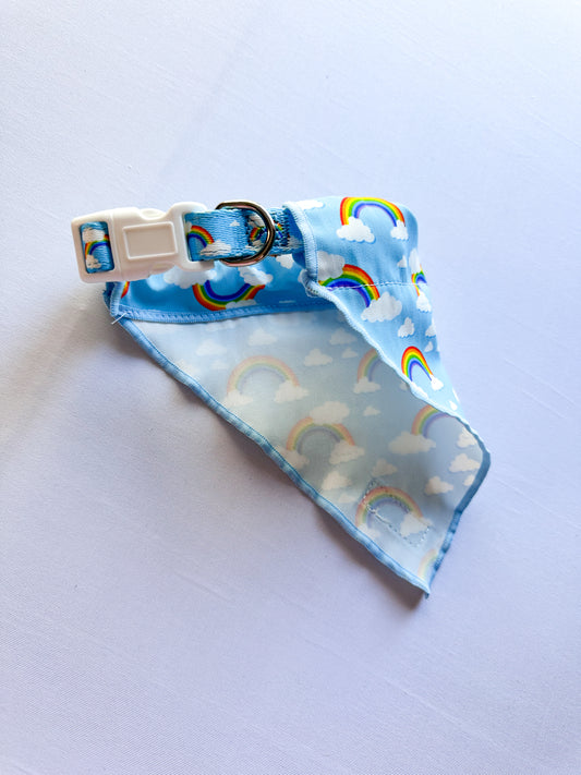 Pastel Blue Rainbow Dog Bandana