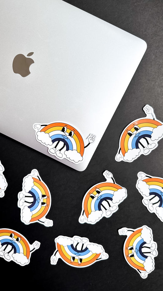 AroAce Cartoon Rainbow Sticker