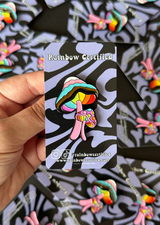 Mushroom Rainbow Pride Enamel Pin