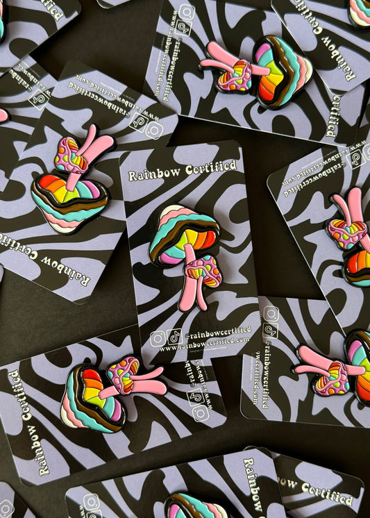 Mushroom Rainbow Pride Enamel Pin