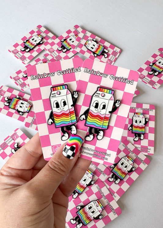 100% Homo Vintage Milk Carton Pin