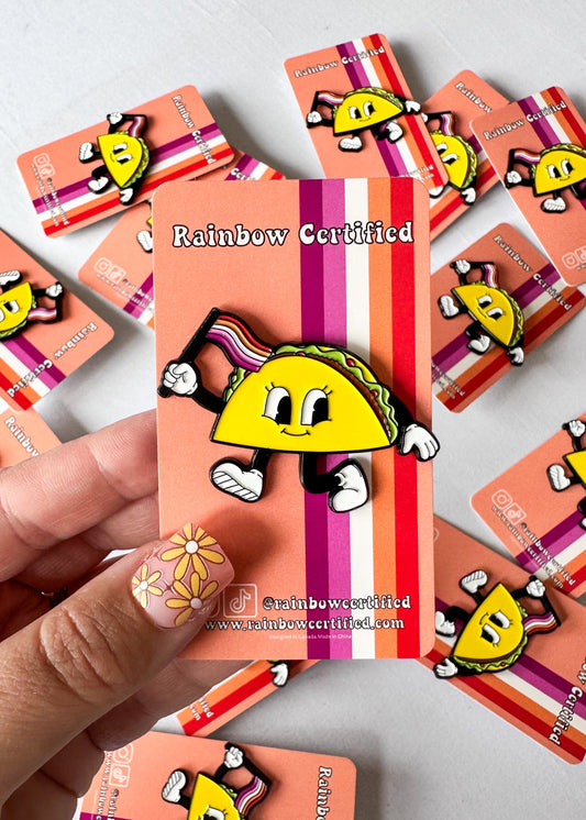 Lesbian Cartoon Taco Pin
