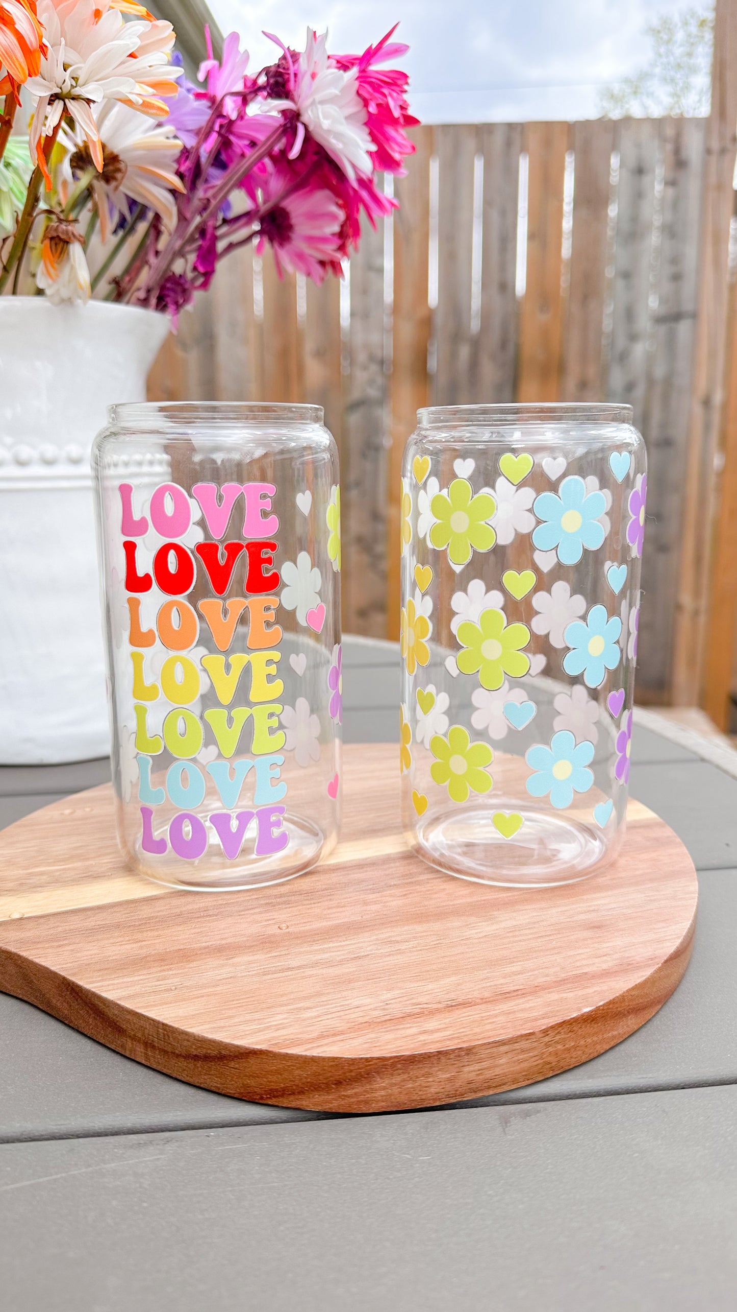 Rainbow Love Glass