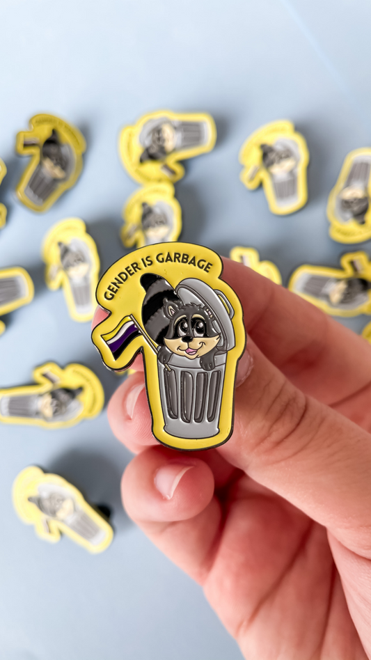 Gender is Garbage Non-Binary Enamel Pin