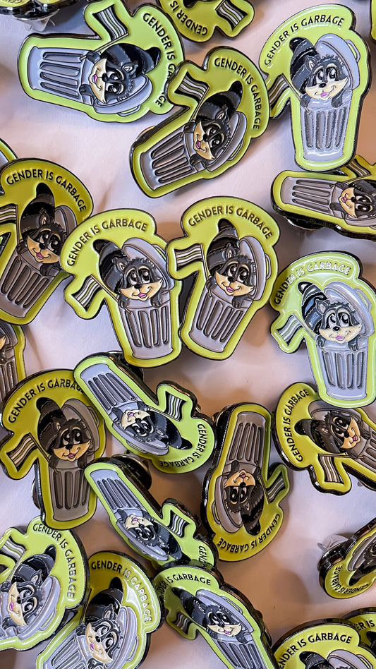 Gender is Garbage Agender LGBTQIA+ Enamel Pin