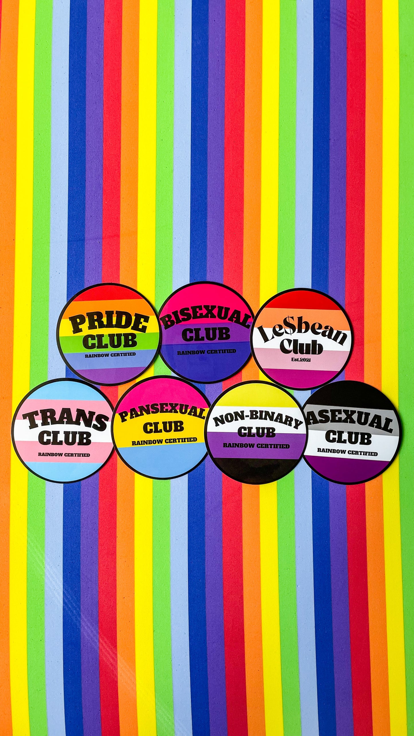 circle sticker that says pride club