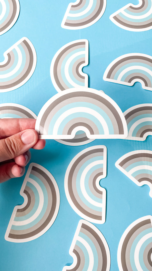 demiboy pride flag in a rainbow sticker