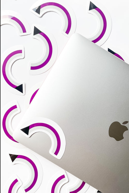 demisexual pride flag in a rainbow sticker