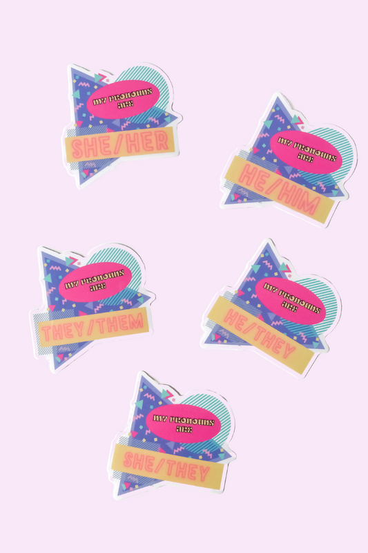 90's Pronouns Stickers