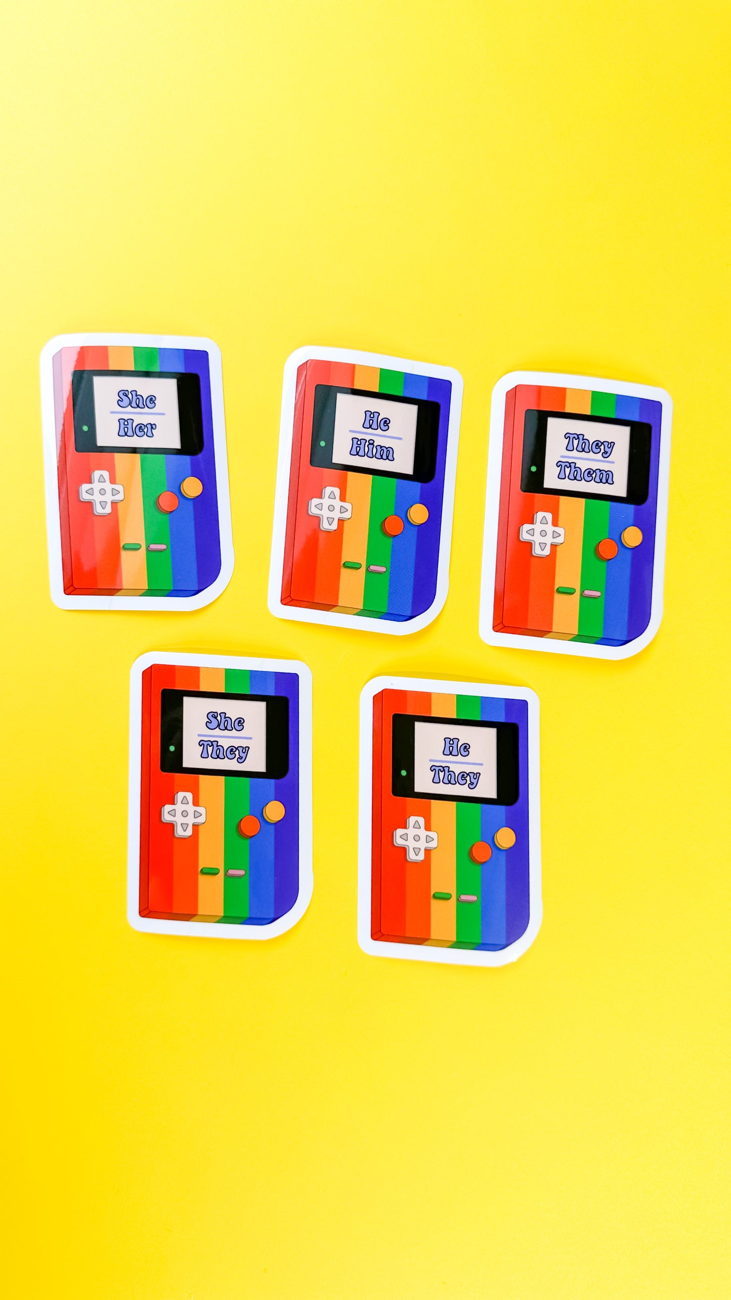 Retro Game Pronoun Sticker