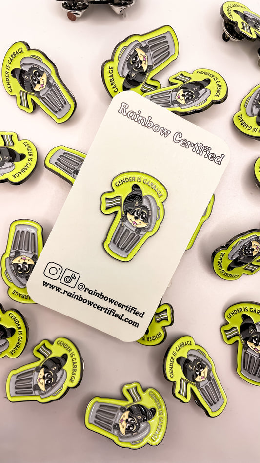 Gender is Garbage Agender LGBTQIA+ Enamel Pin