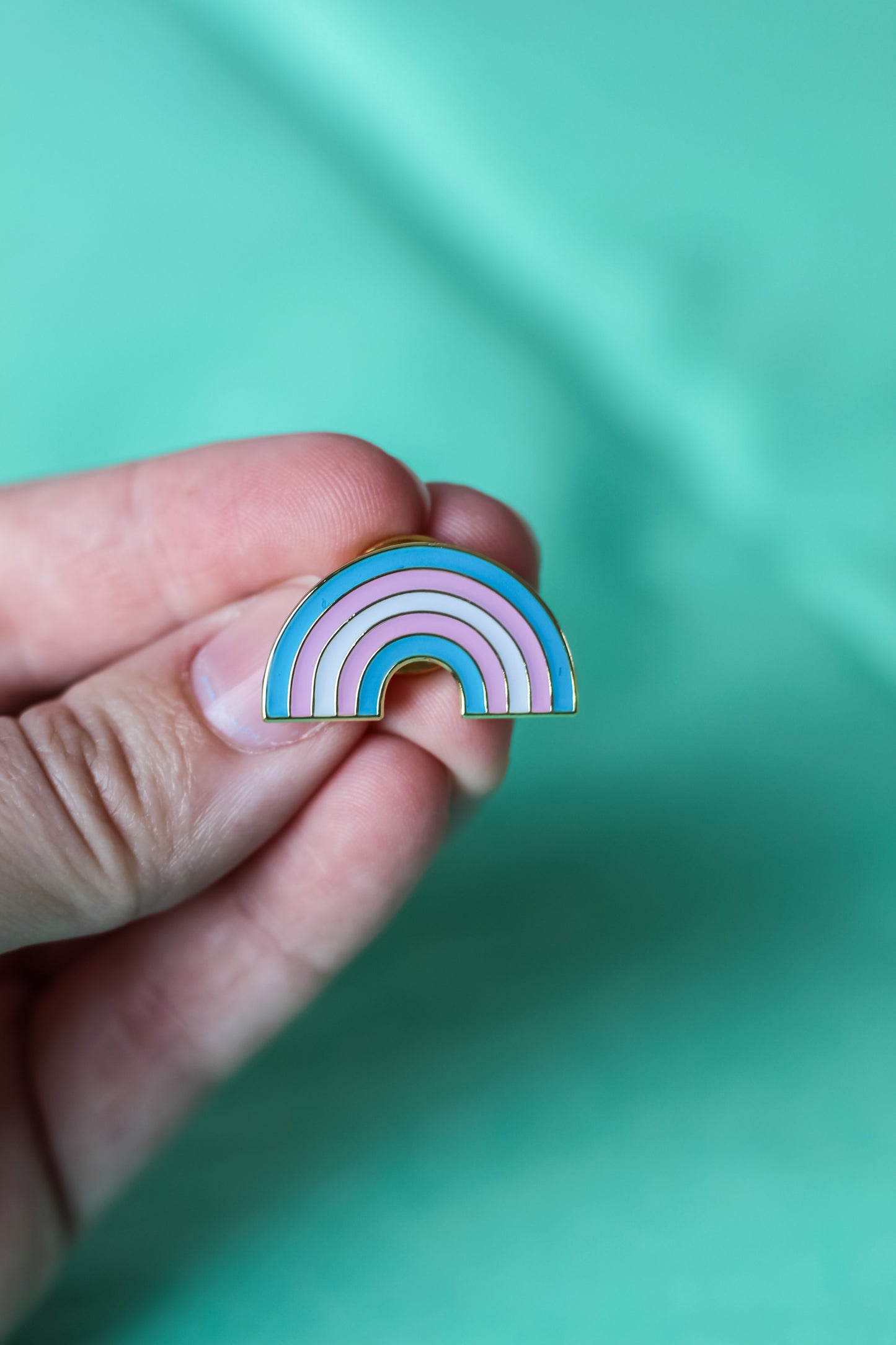 Transgender Pride Rainbow Enamel Pin