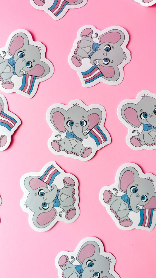 Elliot the Elephant Transgender LGBTQ+ Sticker
