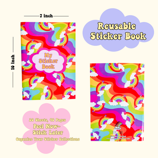 Wavy Rainbow Reusable Sticker Book