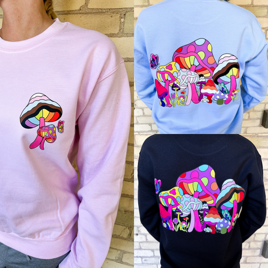 Mushroom LGBTQ+ Pride Garden Unisex Crewneck