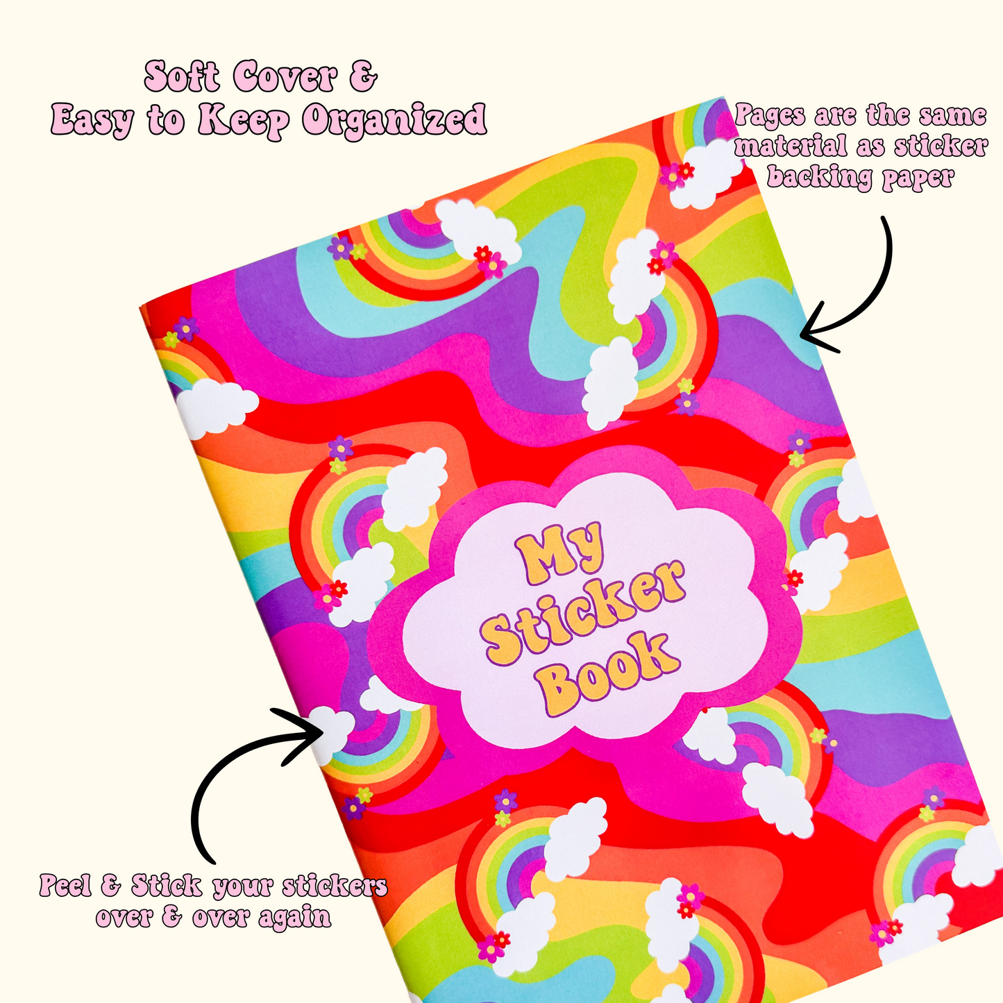 Wavy Rainbow Reusable Sticker Book