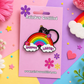 Support LGBTQ+ Rainbow Enamel Keychain