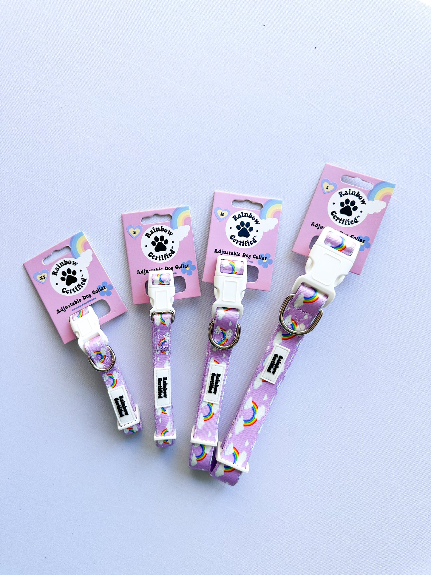 Pastel Purple Rainbow Dog Accessories Bundle