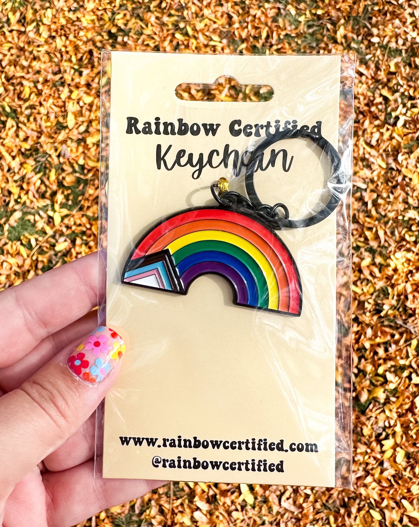 Progressive Rainbow Enamel Keychain
