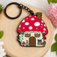 Fairy Mushroom Pride House Enamel Keychain