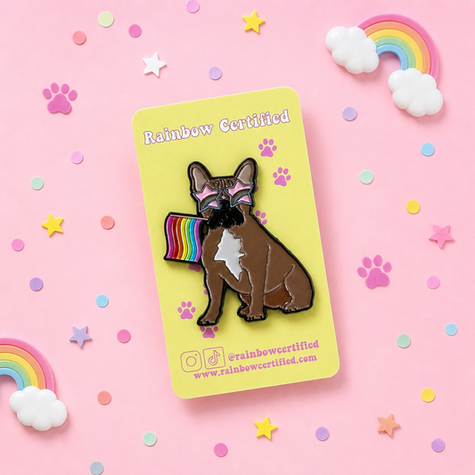 French Bulldog Pride Dog Enamel Pin