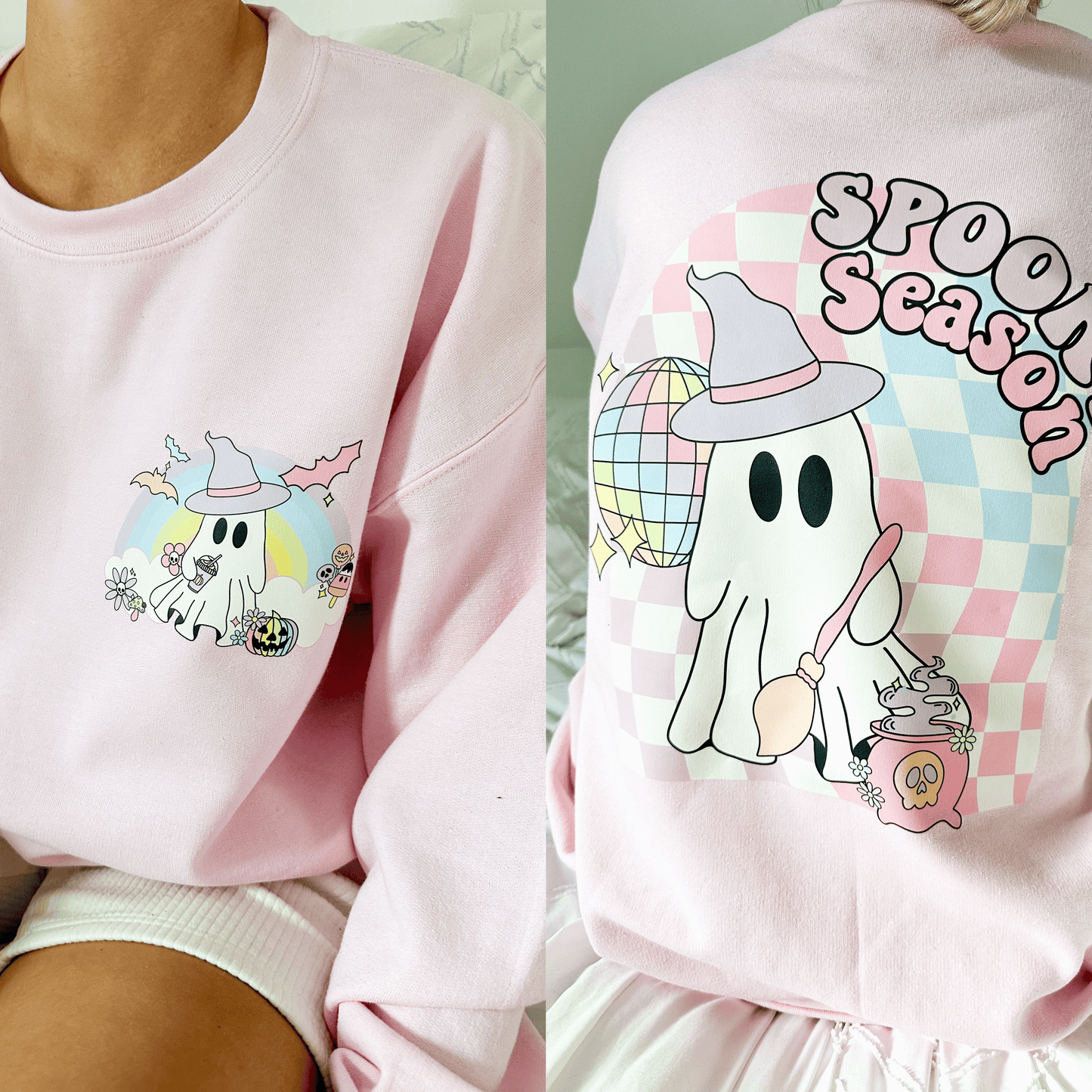 Pastel Rainbow Spooky Season Unisex Crewneck