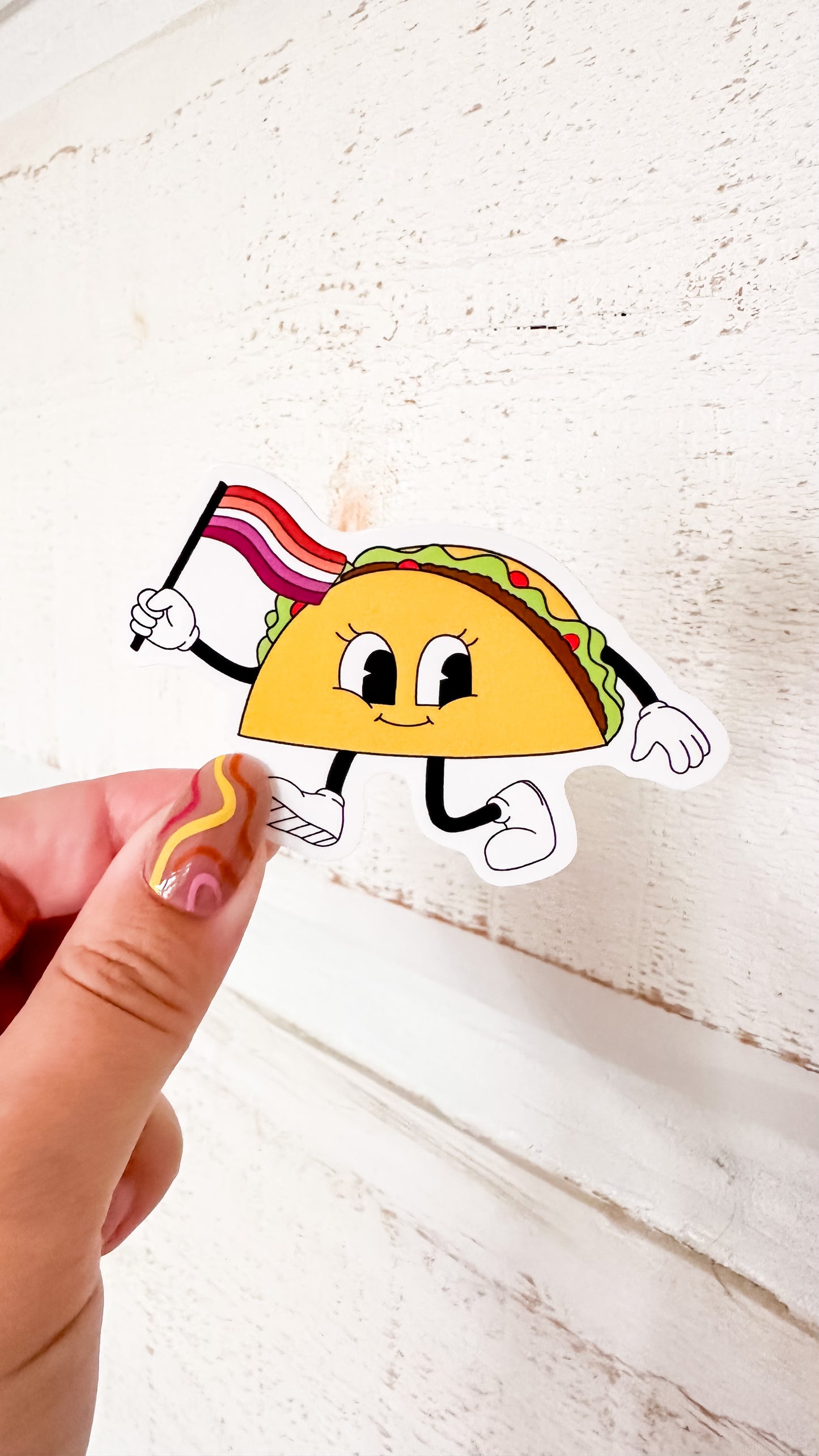 Lesbian Cartoon Taco Sticker