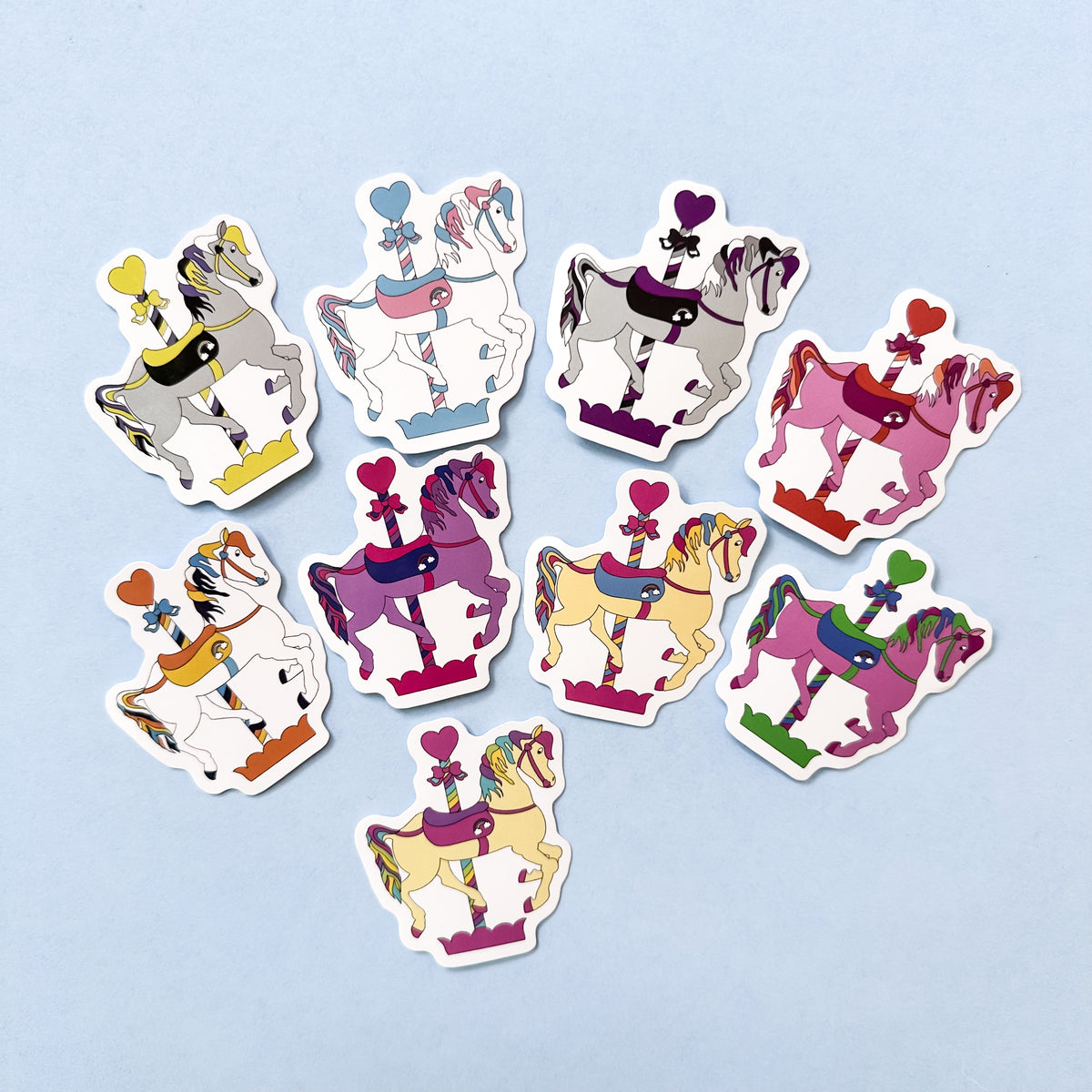 LGBTQ+ Pride Carousel Horse Stickers – Rainbow Certified