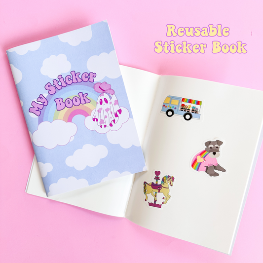 Cute Rainbow Ghost Reusable Sticker Book