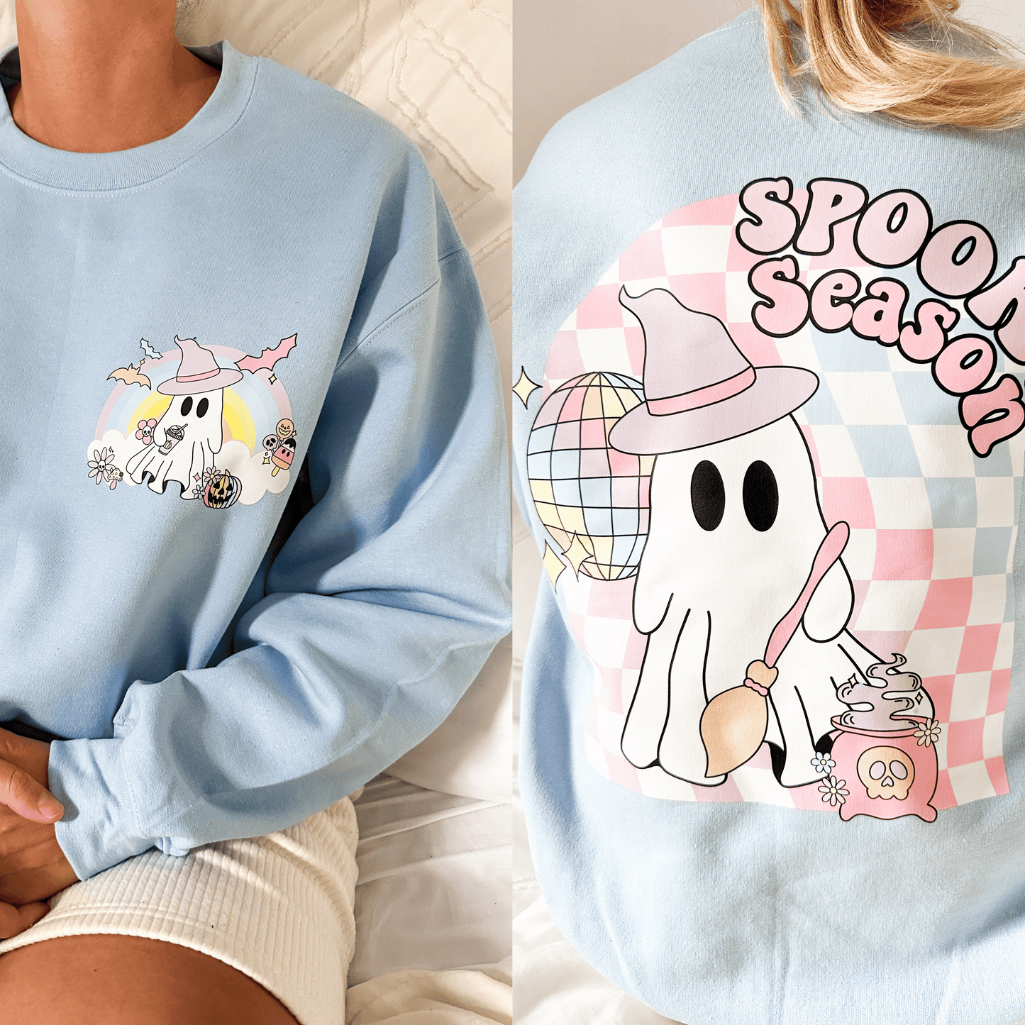 Pastel Rainbow Spooky Season Unisex Crewneck