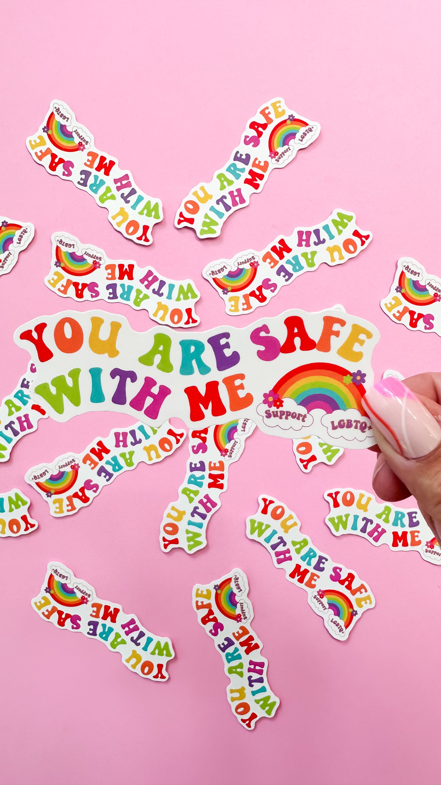 You Are Safe With Me LGBTQ+ Wavy Sticker