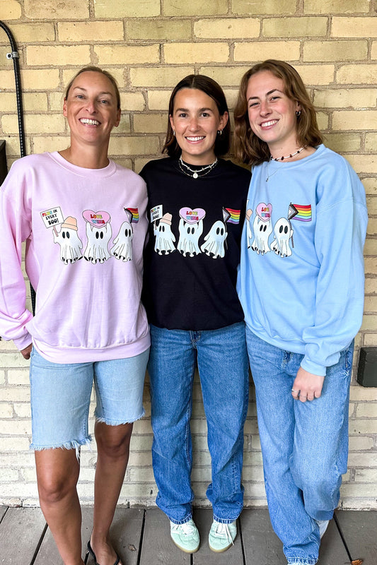 Spooky Ghost Pride Parade Unisex Crewneck